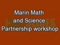 Marin Math and Science Partnership workshop