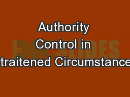 Authority Control in Straitened Circumstances