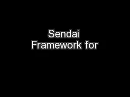 Sendai Framework for