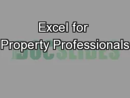 Excel for Property Professionals