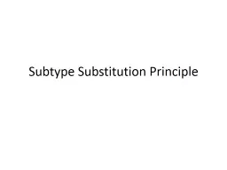 Subtype Substitution Principle
