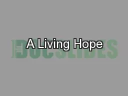 A Living Hope