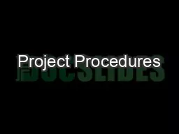 Project Procedures