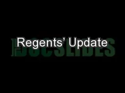 Regents’ Update