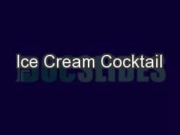 Ice Cream Cocktail