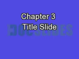 Chapter 3 Title Slide