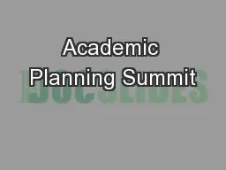 Academic Planning Summit