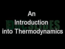 An Introduction into Thermodynamics