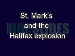 St. Mark’s and the Halifax explosion