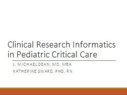 Clinical Research Informatics in Pediatric Critical Care