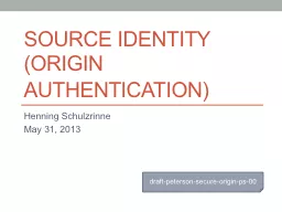 Source identity (origin authentication)