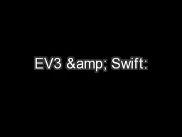 EV3 & Swift: