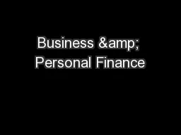 Business & Personal Finance