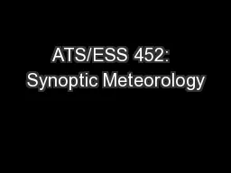 ATS/ESS 452:  Synoptic Meteorology