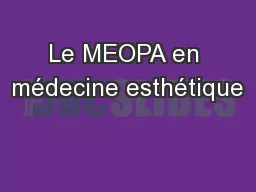 Le MEOPA en médecine esthétique