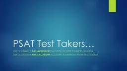 PSAT Test Takers…