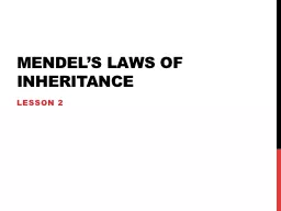 Mendel’s laws of inheritance
