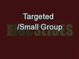 Targeted /Small Group