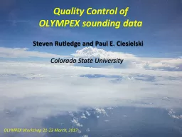 OLYMPEX Workshop 21-23 March, 2017