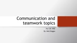Communication and teamwork topics