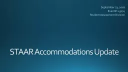 STAAR Accommodations Update