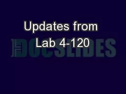Updates from Lab 4-120