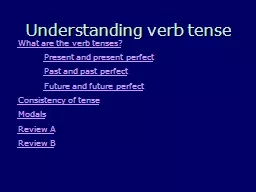 Understanding verb tense