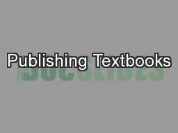Publishing Textbooks