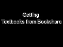 Getting Textbooks from Bookshare
