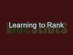 Learning to Rank