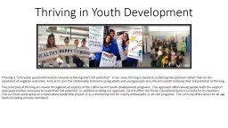 Thriving in Youth Development