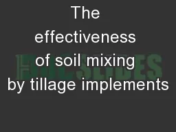 The effectiveness of soil mixing by tillage implements