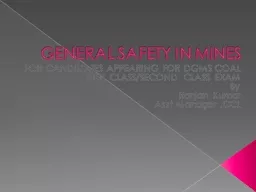 GENERAL SAFETY IN MINES