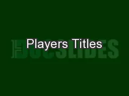 Players Titles