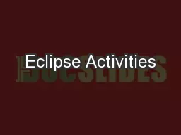 Eclipse Activities