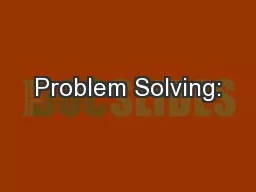 Problem Solving:
