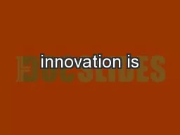 innovation is