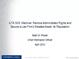 ILTA SOS Webinar: Remove Administrator Rights and Secure a
