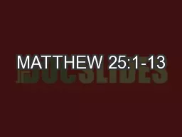 MATTHEW 25:1-13