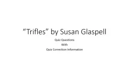 “Trifles” by Susan Glaspell
