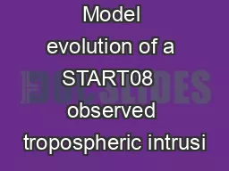 Model evolution of a START08  observed tropospheric intrusi