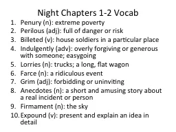 Night Chapters 1-2 Vocab