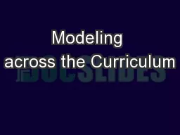 Modeling across the Curriculum