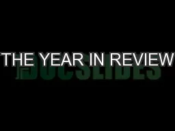 THE YEAR IN REVIEW