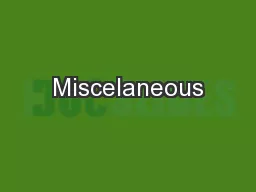 Miscelaneous
