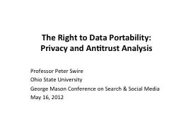The Right to Data Portability: