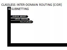 CLASSLESS INTER-DOMAIN ROUTING