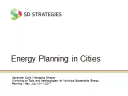 Energy Planning in Cities