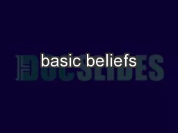 basic beliefs
