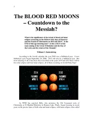 The BLOOD RED MOONS  Countdown to the Messiah What is